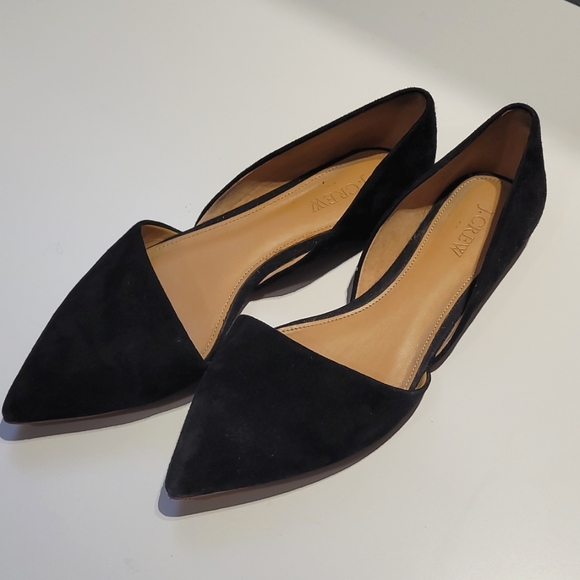 J. Crew Zoe Suede d’Orsay Flats Black size 9
